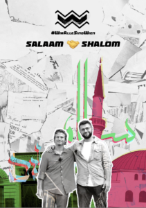 Cover der Handreichung Salaam Shalom mit Džemal und Benya Arm in Arm